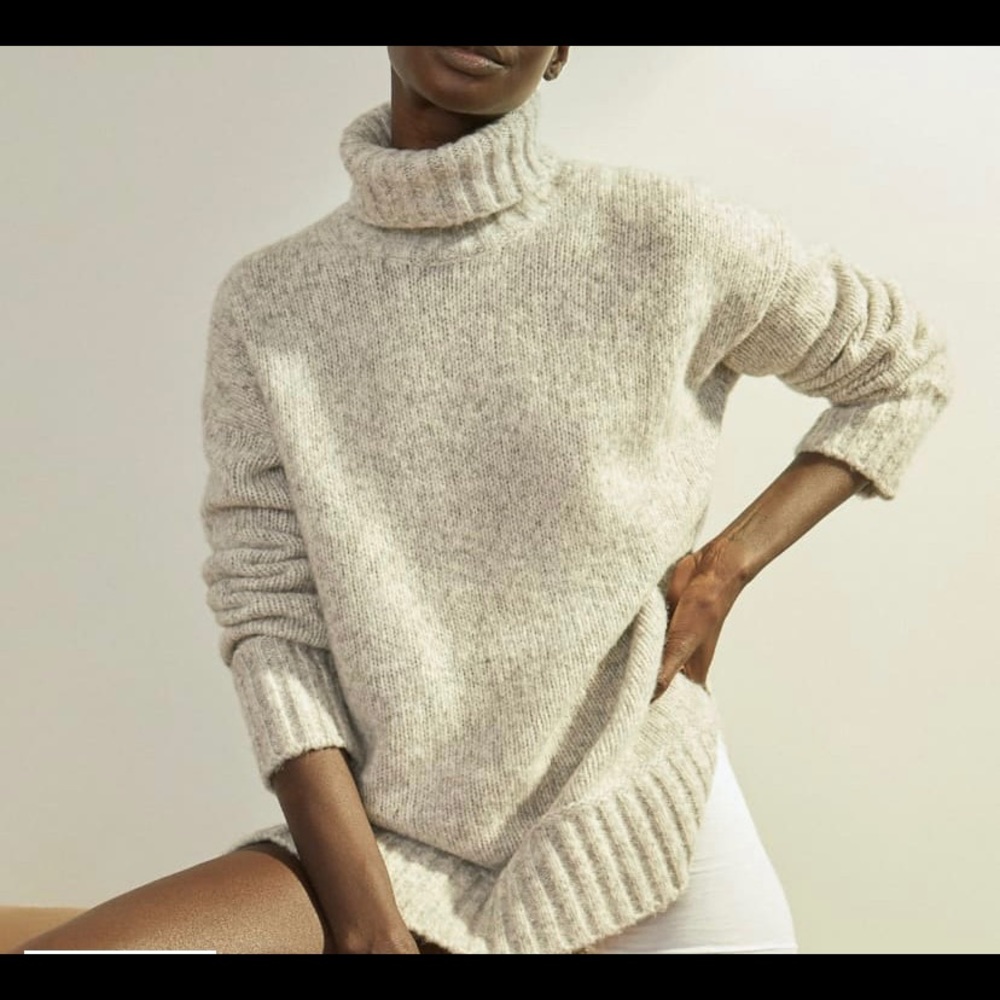 Everlane Wool Cloud Turtleneck Sweater xs grey